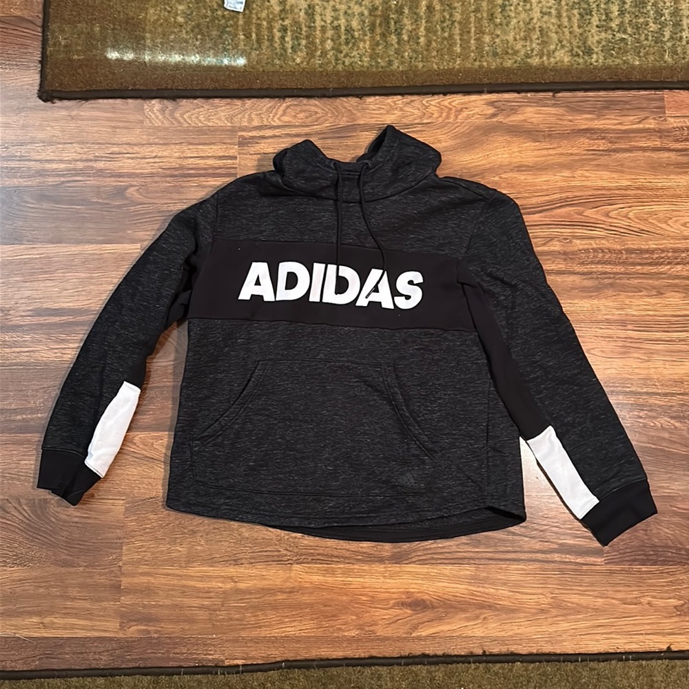 Heather Black Adidas Hoodie Large
